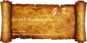 Greff Konkordia névjegykártya